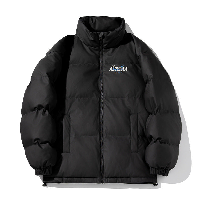 Unisex Insulated Puffer Jacket in minimalist boxy cut with high stand-up collar, concealed zipper, and drawstring hem Mune Fashion