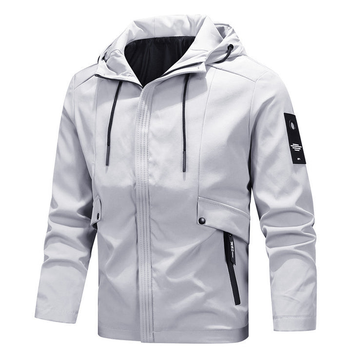Men's Urban Softshell Blouson with Hooded Collar, Windproof Membrane and Snap Button Pocket Elements Mune Fashion