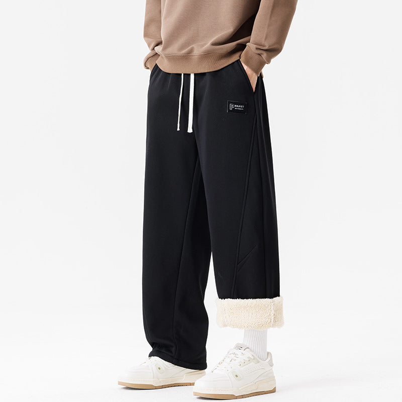 Men's Comfortable and Casual Leisure Pants with Fleece Lining