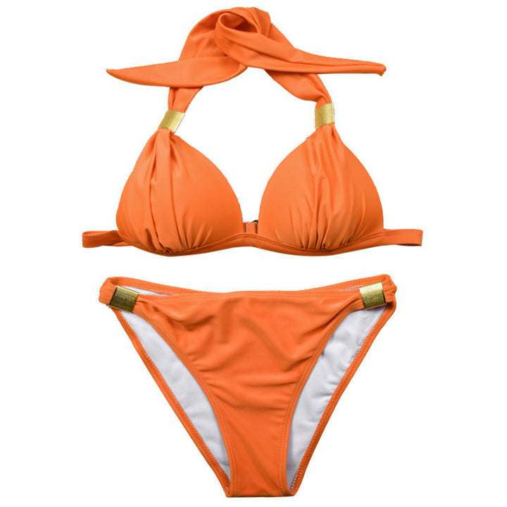 Women's triangle bikini with adjustable straps and stylish knot detail Mune Fashion