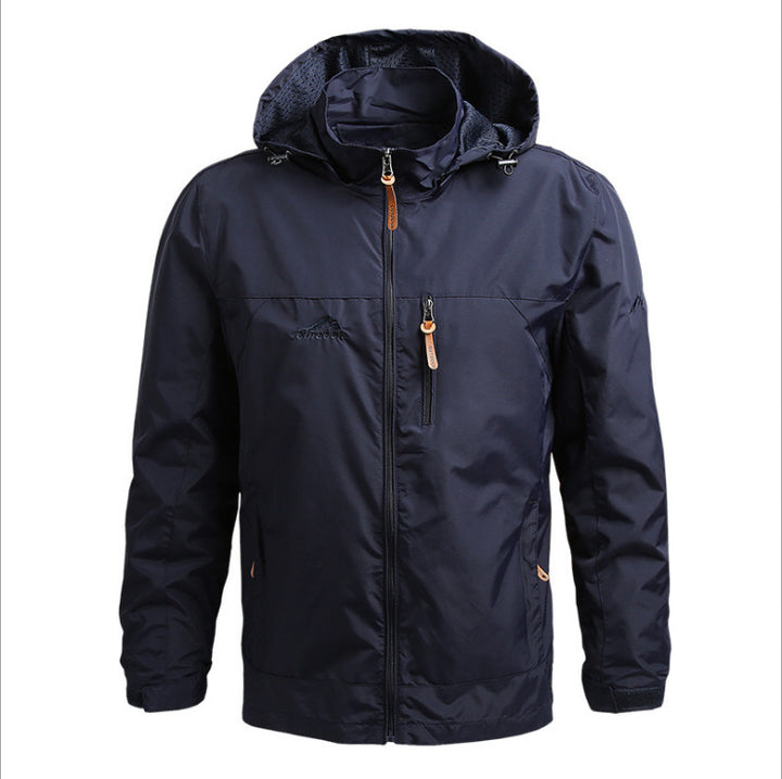 Men's Breathable Softshell Outdoor Jacket with Adjustable Hood and Zipper Pockets Mune Fashion