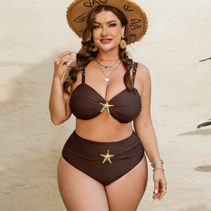 Women's High-Waist Bikini Set with Elegant Star Application Mune Fashion