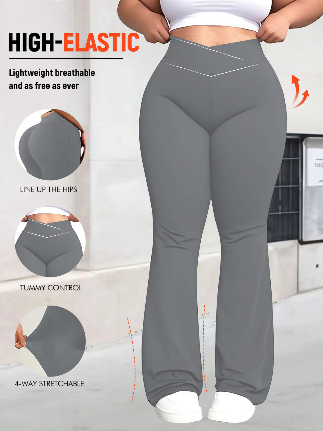 Ladies high-waisted shaping bootcut leggings with tummy control and 4-way stretch Mune Fashion