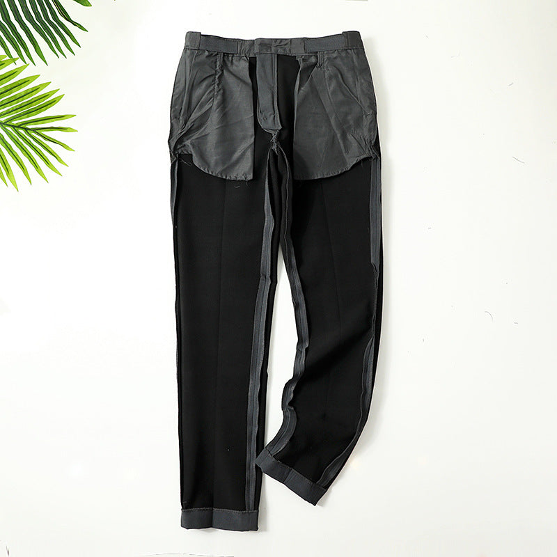 Men's Elegant Straight Cut Suit Trousers with Fold and Straight Leg Mune Fashion