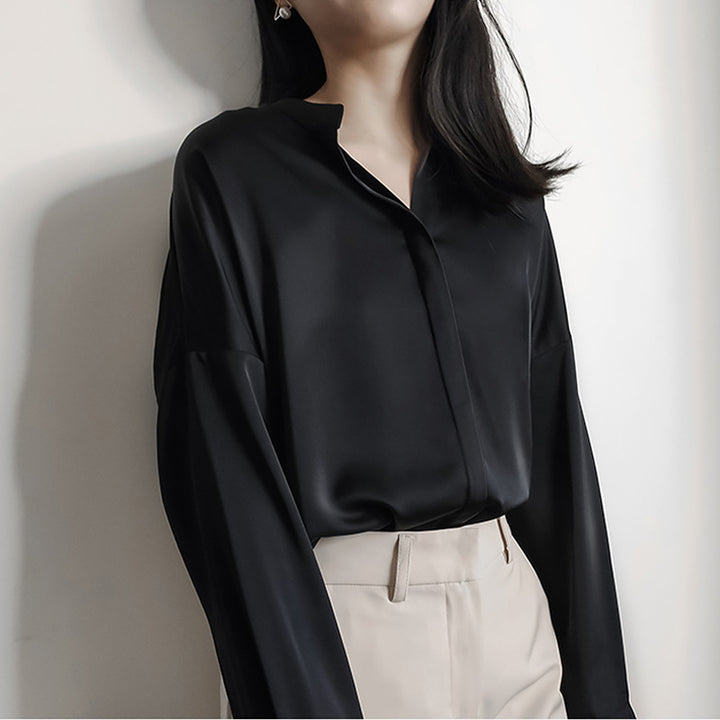 Ladies Elegant Blouse made of high-quality Satin Mune Fashion