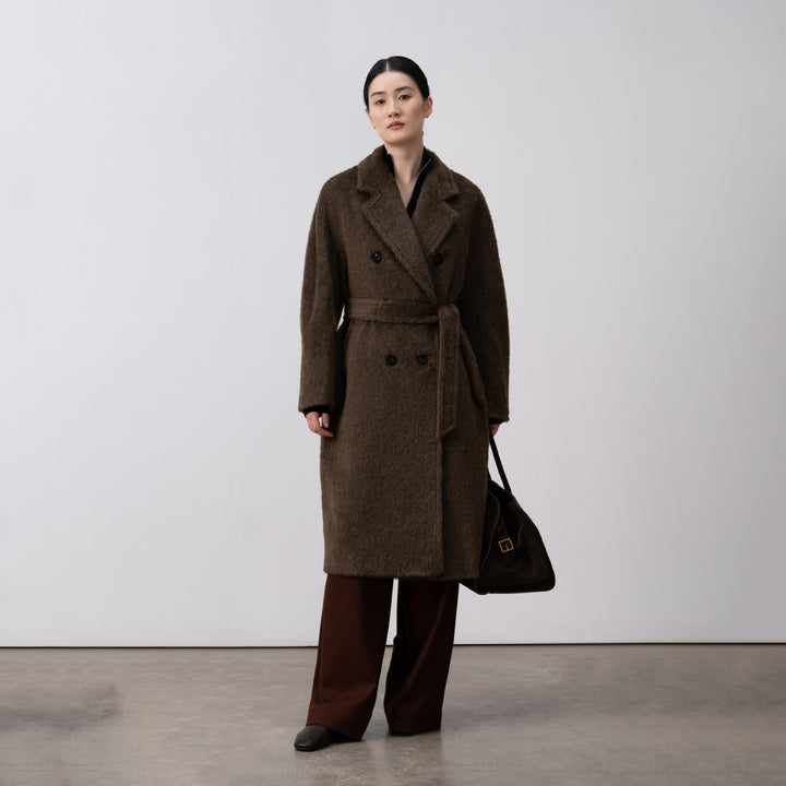 Women's Luxurious Double-Breasted Fleece Coat Mune Fashion