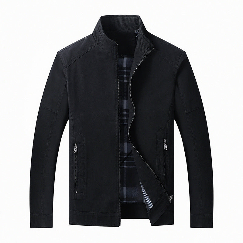 Men's functional canvas zip jacket with stand-up collar and concealed zip pockets Mune Fashion