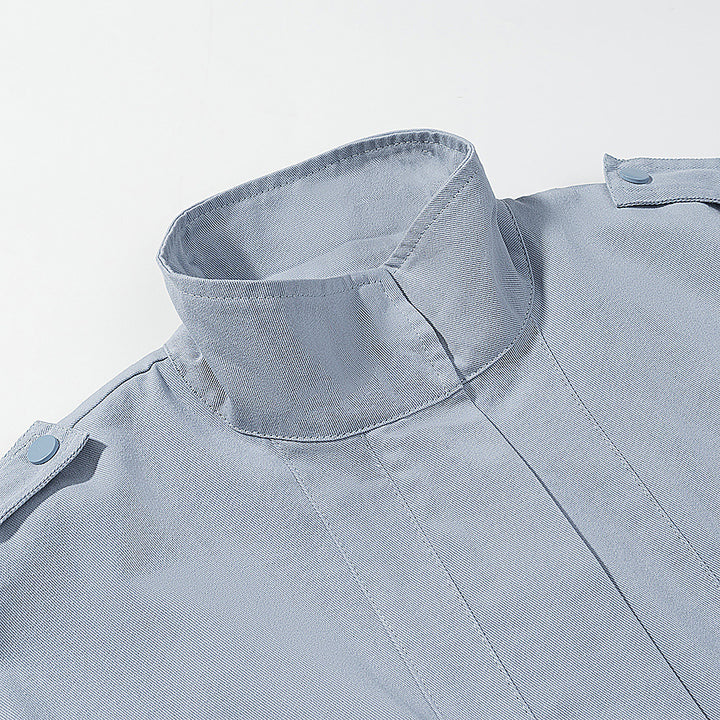 Women's utility jacket with drawstring, stand-up collar and patch pockets Mune Fashion
