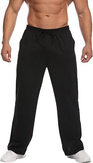 Men's loose-fitting lounge pants made of soft jersey with drawstring, elastic waistband, and straight leg Mune Fashion