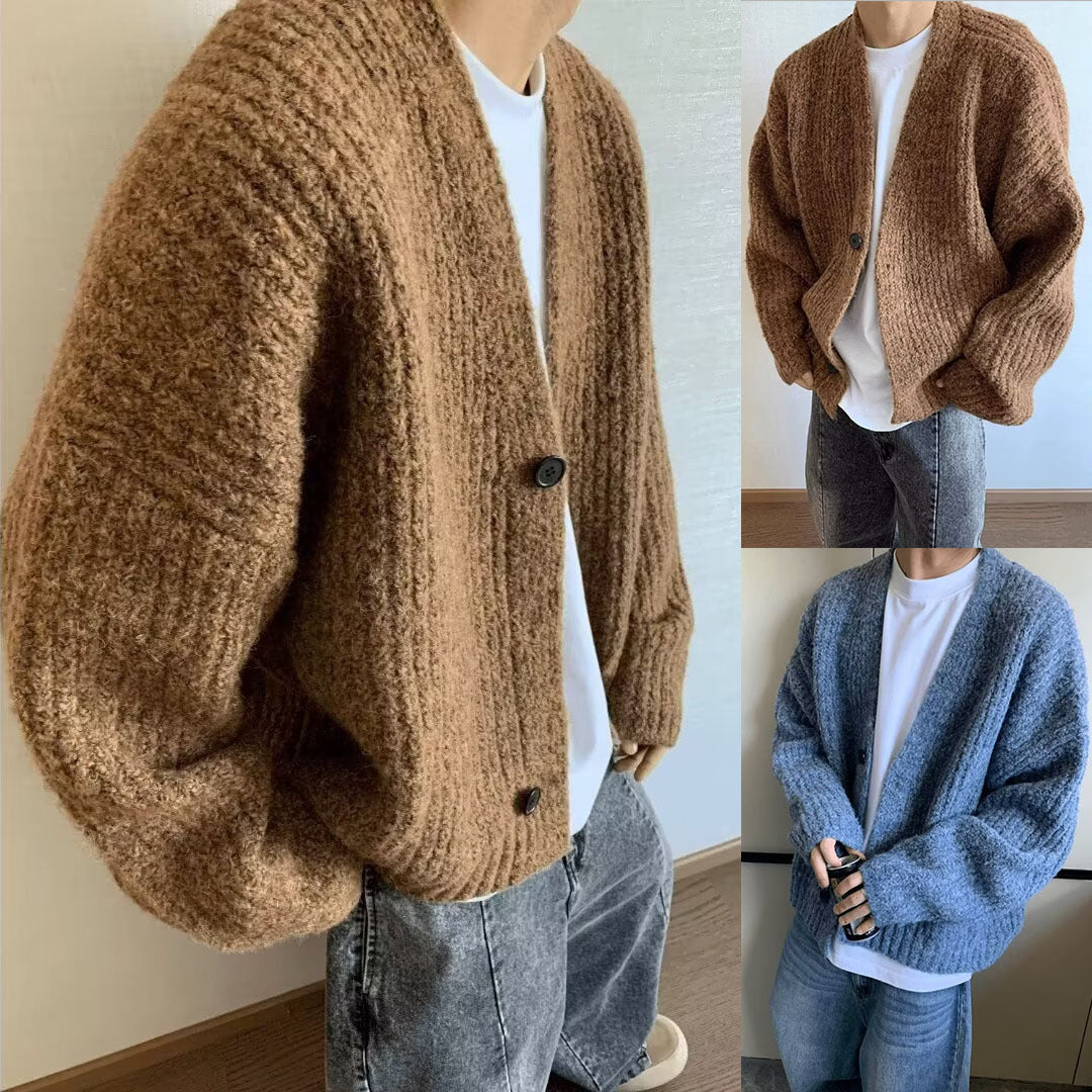 Men's Fashionable Oversized Cardigan with Button Closure Mune Fashion