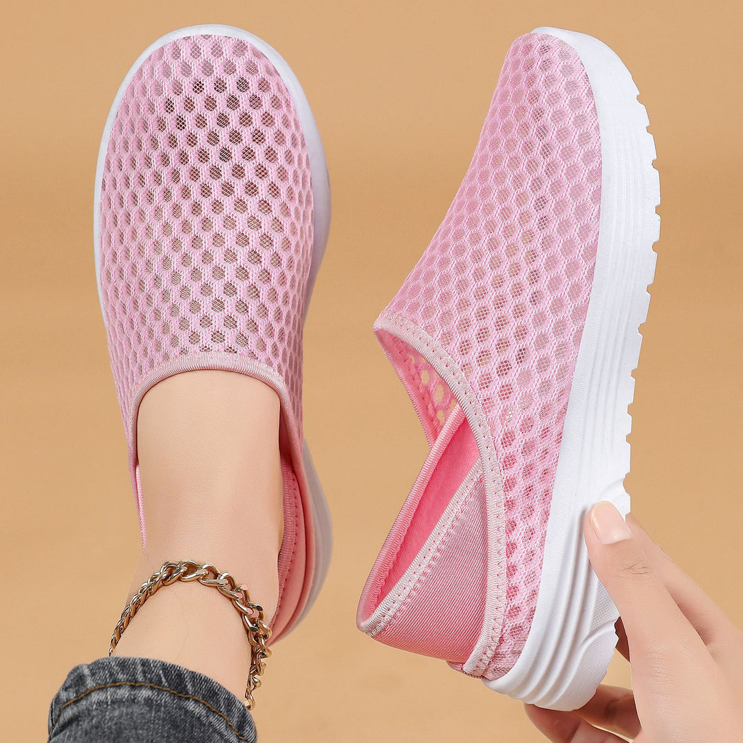 Women nan breathable mesh slip-on clog sneakers with memory footbed and cushioning EVA sole Mune Fashion
