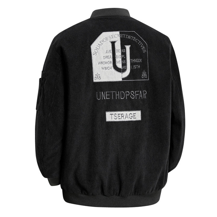 Men's Fashionable Bomber Jacket with Embroidery Mune Fashion