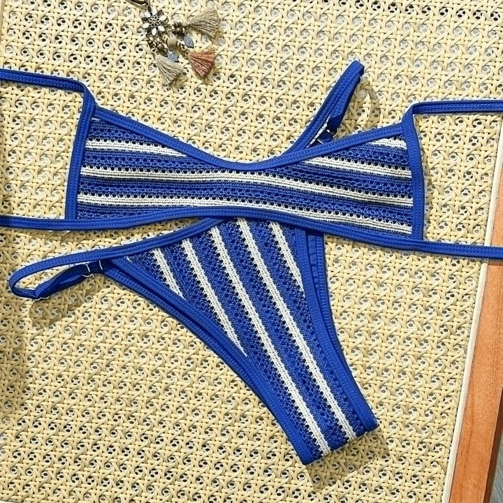 Ladies Bikini Set with fine crochet texture and adjustable straps Mune Fashion