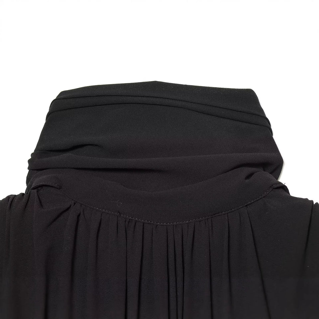 Women's Tie Blouse with Pleated Details and Bow Mune Fashion