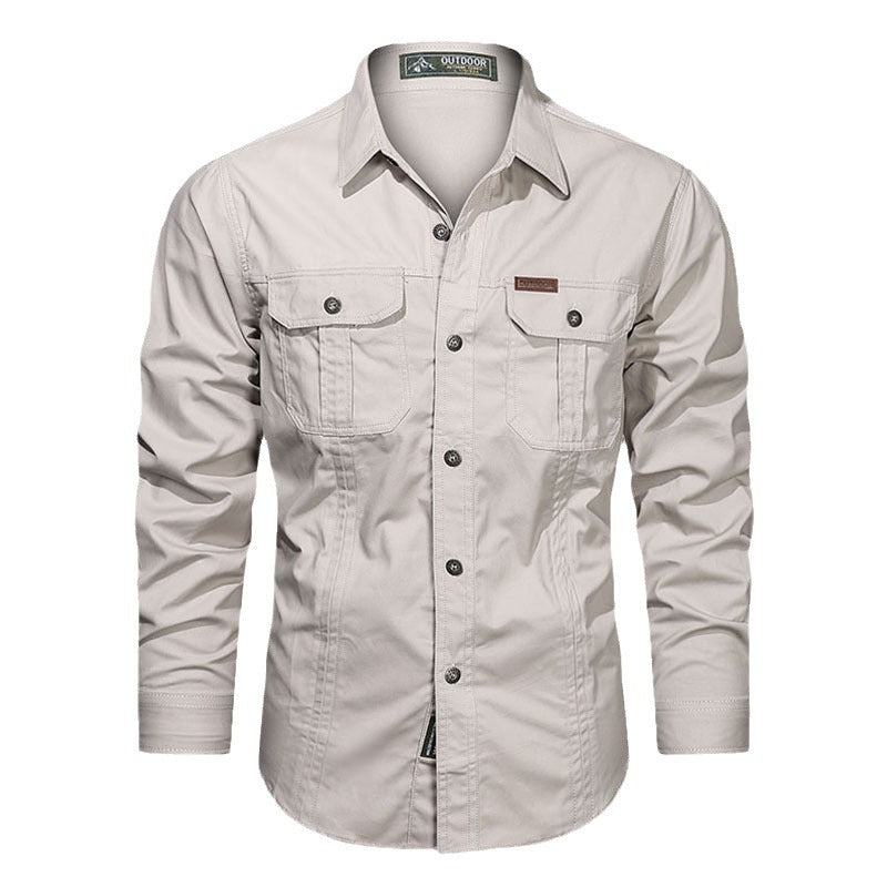 Men's western-inspired canvas shirt with ergonomic flap chest pockets and straight cut Mune Fashion