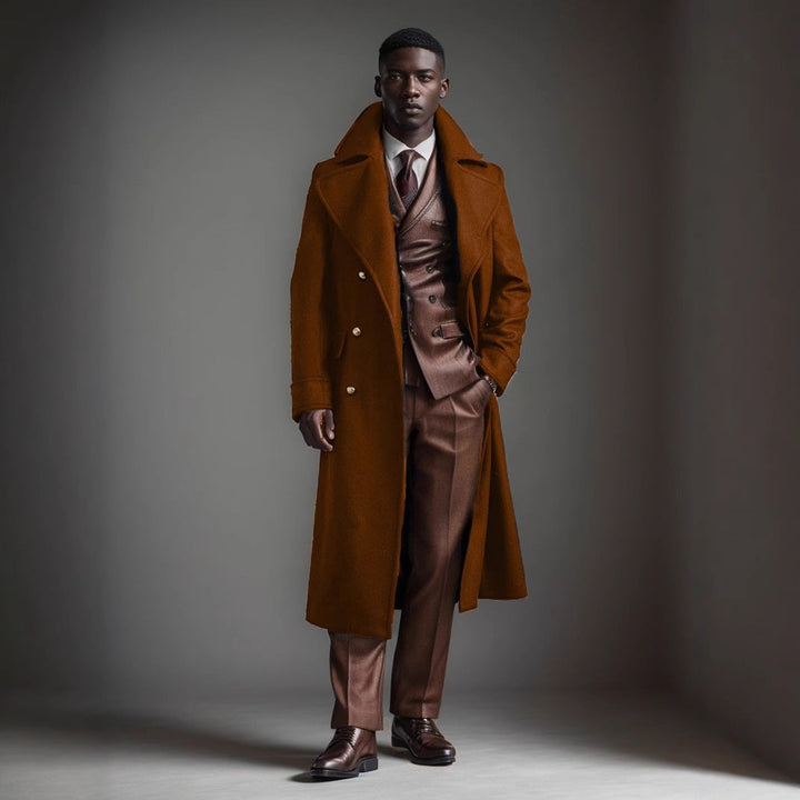 Men's Luxury Winter Coat with Double Button Placket Mune