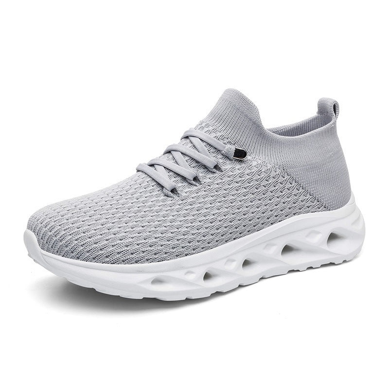 Unisex Breathable Knitted Sneakers with Sock-Like Shaft and Cushioning Hollow Sole Mune Fashion