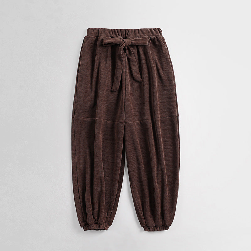 Women’s ribbed jogger pants with drawstring high waistband and elastic cuffs Mune Fashion