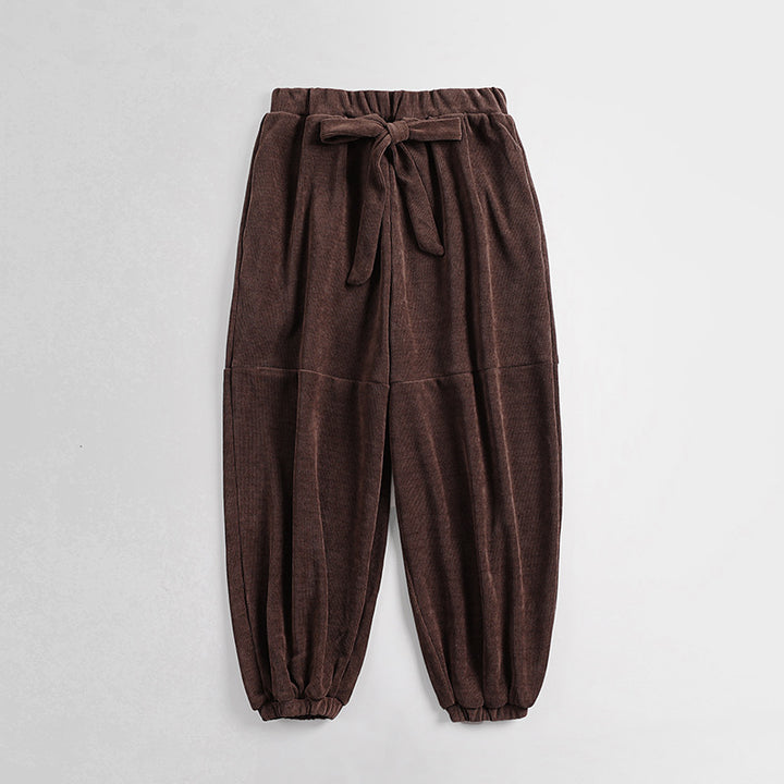 Women’s ribbed jogger pants with drawstring high waistband and elastic cuffs Mune Fashion
