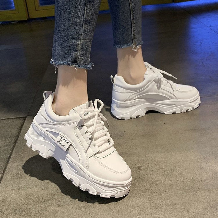 Women's Chunky Sneakers with Non-Slip Sole and Breathable Upper Material Mune Fashion
