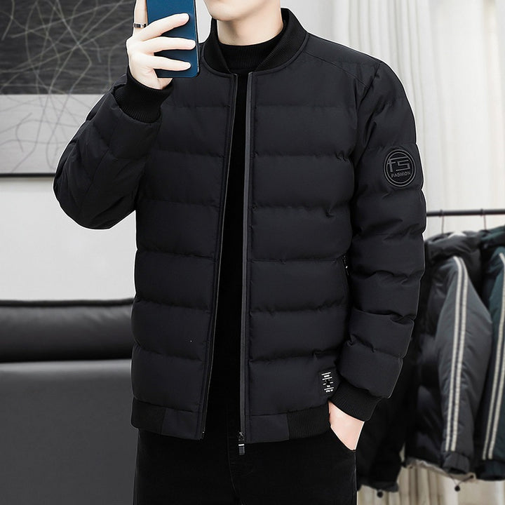 Men's Padded Bomber Jacket with Thermal Insulation, Stand-Up Collar & Elastic Cuffs Mune Fashion
