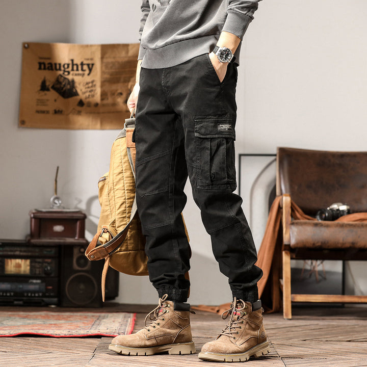 Men's Technical Cargo Jogging Pants with Reinforced Knee Areas, Multi-Pockets & Elastic Cuff