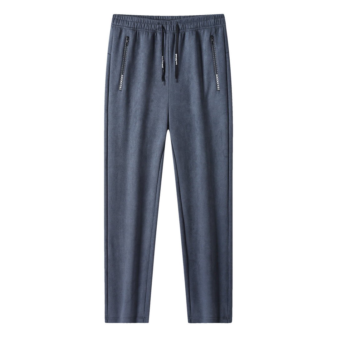 Men's Slim-Fit Jogging Pants with Elastic Waistband, Drawstring and Zipper Pockets Mune Fashion