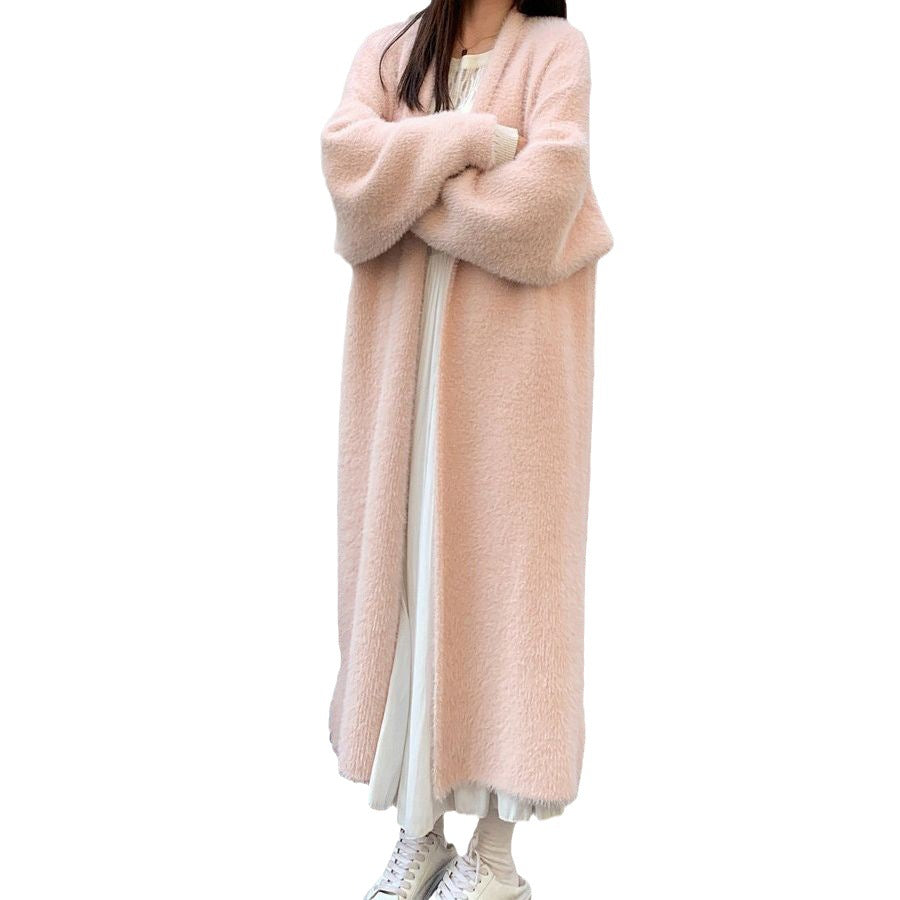 Women's Long Oversized Maxi Knit Cardigan with Open Front Mune Fashion