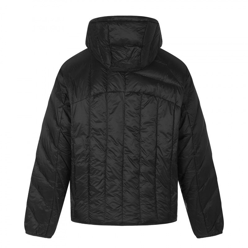 Unisex Short cut quilted hooded jacket with diagonal quilting and elastic hem Mune Fashion