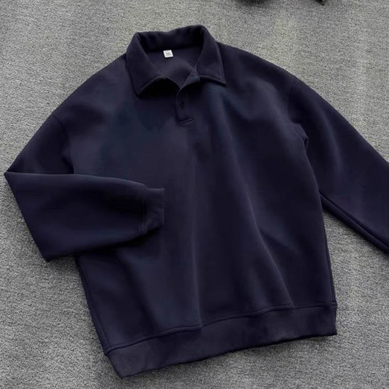 Men's polo shirt sweatshirt with shirt collar and oversized cut Mune Fashion