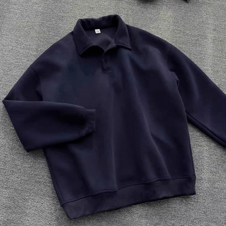 Men's polo shirt sweatshirt with shirt collar and oversized cut Mune Fashion