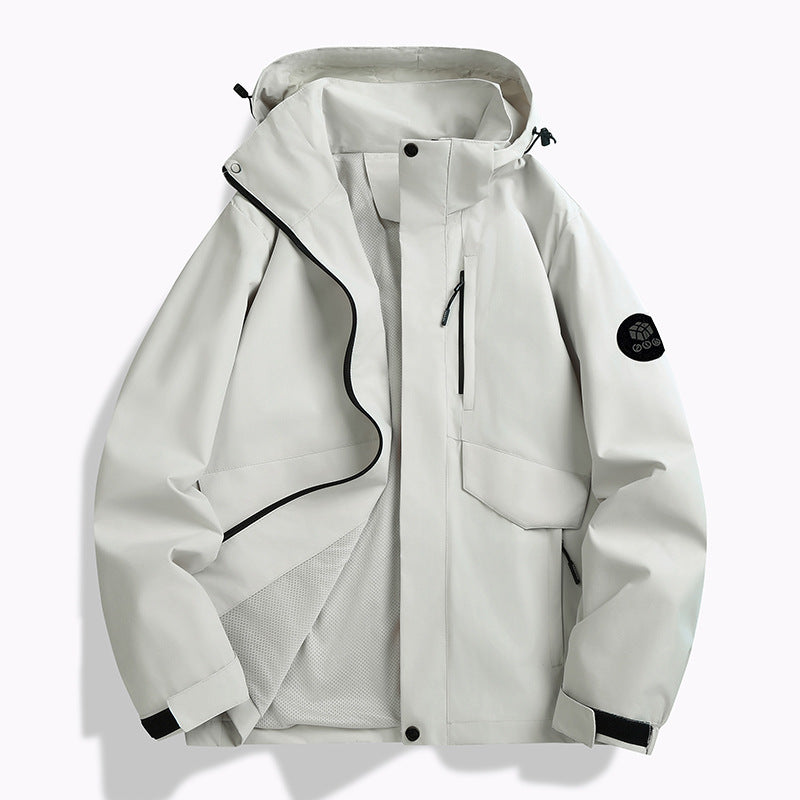 Men's Weatherproof Softshell Jacket with Mesh Lining, Adjustable Hood and Concealable Zip Placket Mune Fashion
