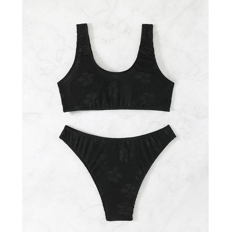 Women's Crop Bikini Set with Textured Surface Mune Fashion