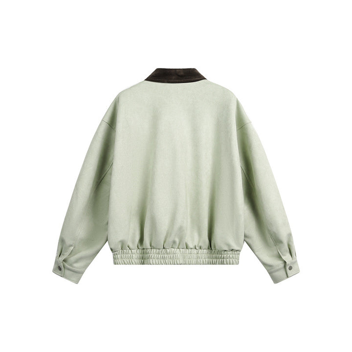 Unisex Short Cropped Boxy Blouson Jacket with Cord Collar and Elastic Waist Mune Fashion
