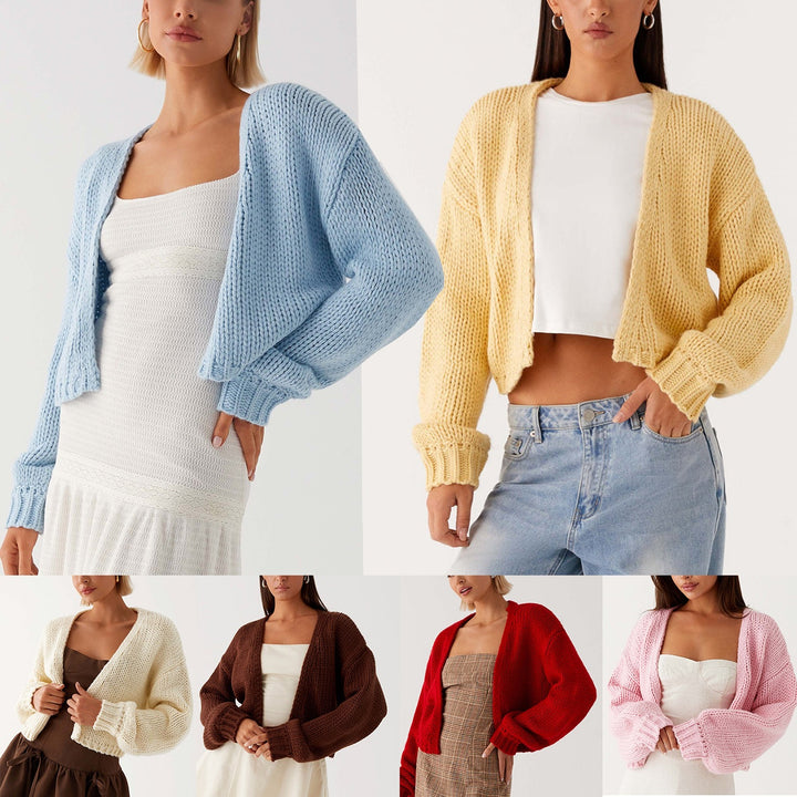 Women's Oversized Chunky Knit Cardigan with Shawl Collar and Ribbed Cuffs Mune Fashion