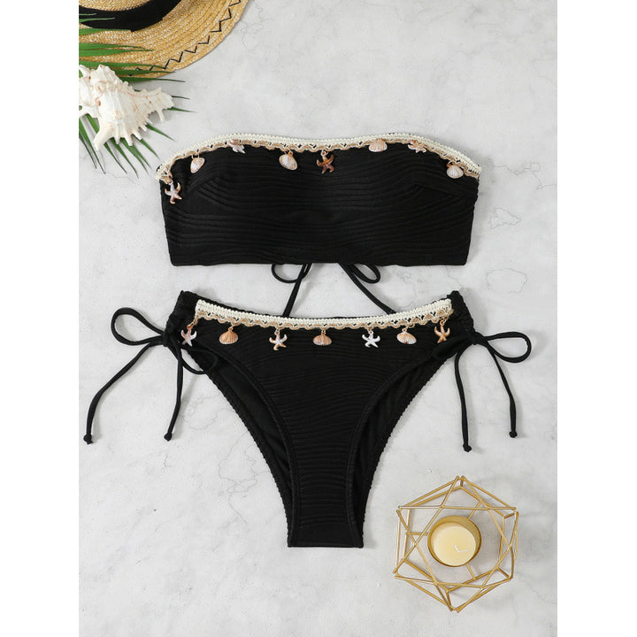 Ladies Bandeau Bikini with elegant shell embellishments and playful design Mune Fashion
