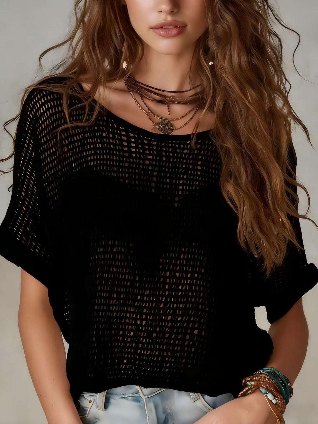 Women Breezy Mesh Top Mune Fashion