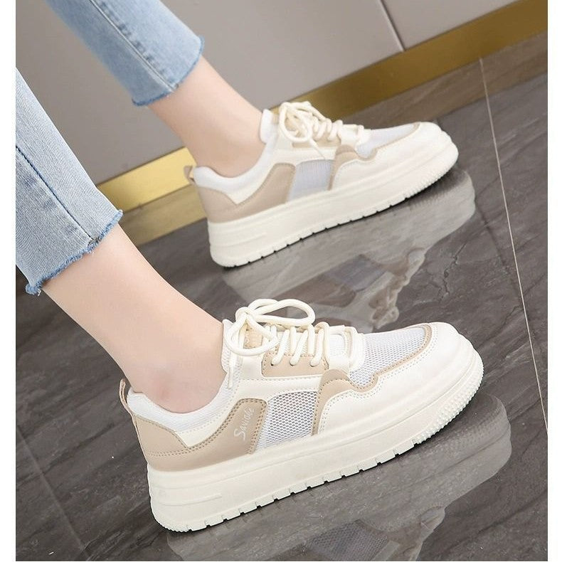 Women's Sporty Sneakers with Breathable Mesh Upper and Cushioning Sole Mune Fashion