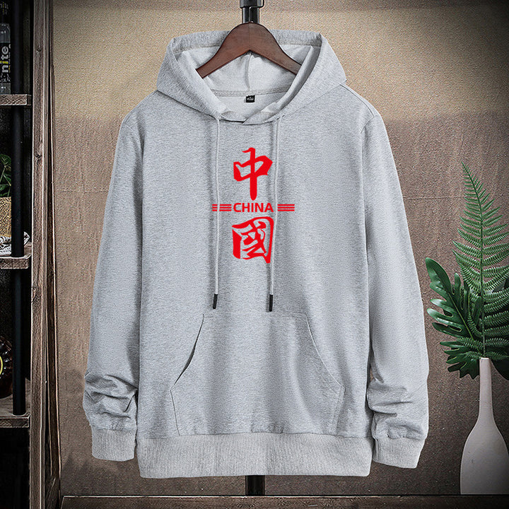 Unisex hoodie with Chinese print, kangaroo pocket and regular fit Mune Fashion