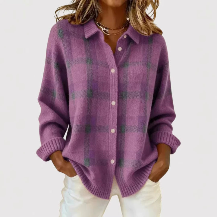 Women’s Fashion Checkered Cardigan