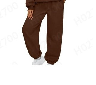 Women's cozy lounge jogging suit set with oversized hoodie and elastic high-waist jogging pants Mune Fashion