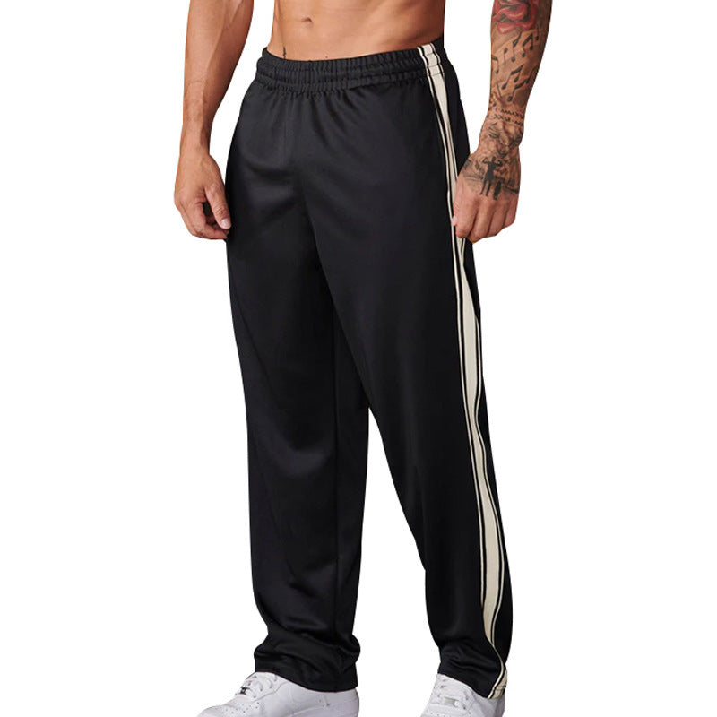 Men's relaxed training pants with side contrast stripe, elastic waistband and straight leg Mune Fashion