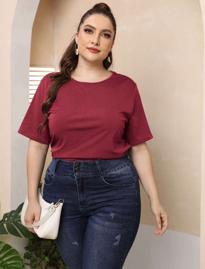 Ladies fashionable basic T-shirt Mune Fashion