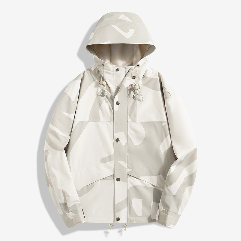 Women's Fashionable Transitional Jacket with Hood and Unique Print Mune Fashion