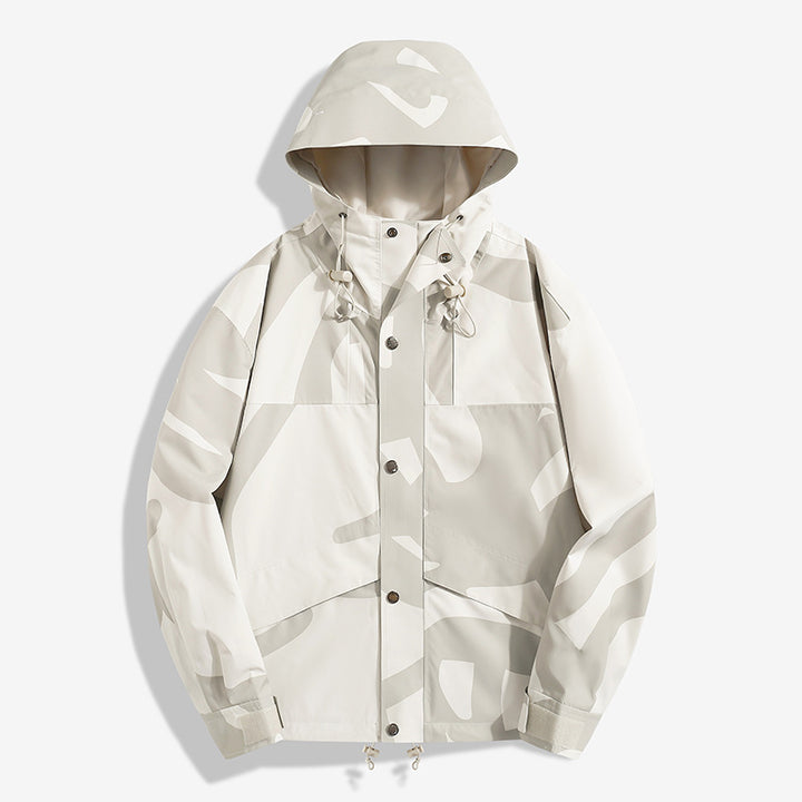 Women's Fashionable Transitional Jacket with Hood and Unique Print Mune Fashion