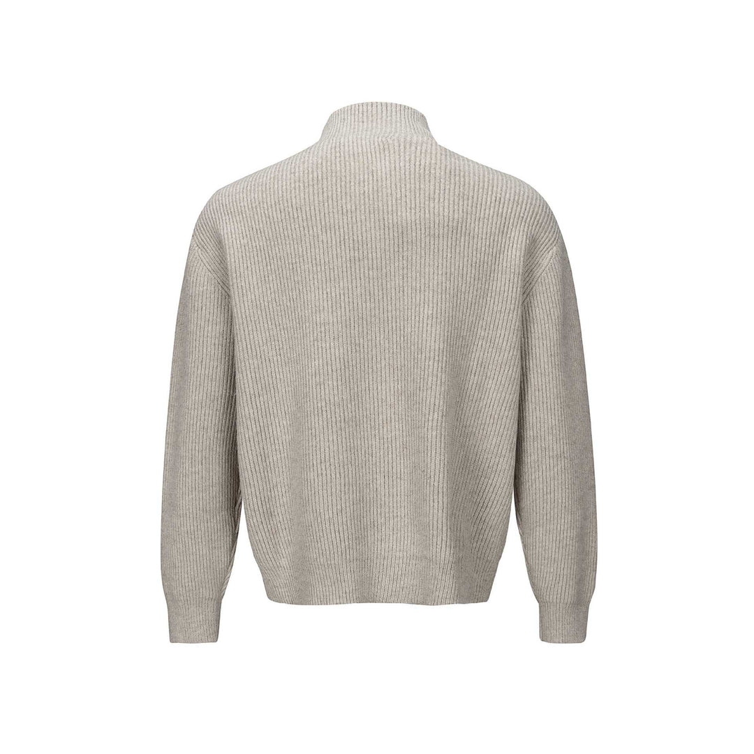 Unisex Short Ribbed Knit Zipper with High Stand Collar and Slim Fit Mune Fashion