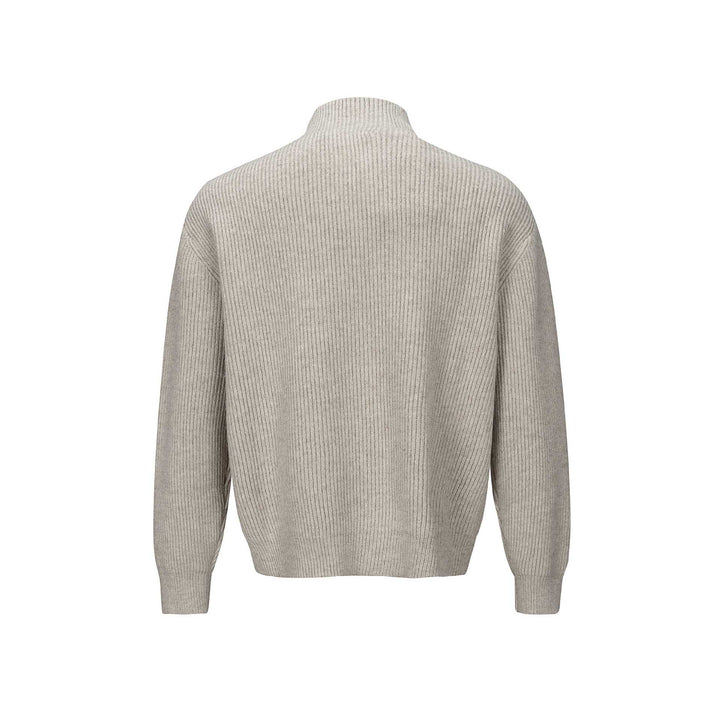 Unisex Short Ribbed Knit Zipper with High Stand Collar and Slim Fit Mune Fashion