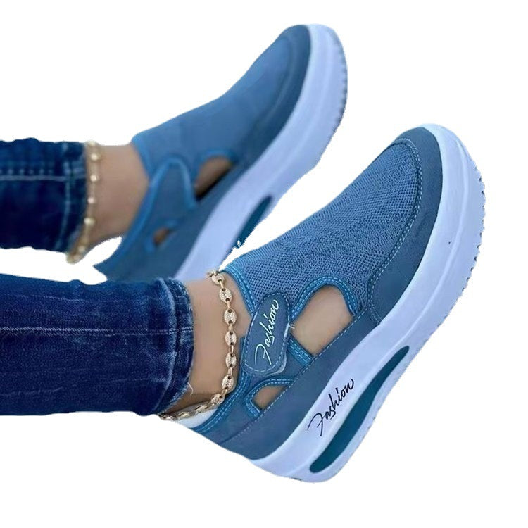 Women's breathable platform sneakers with Velcro and integrated air cushioning Mune Fashion
