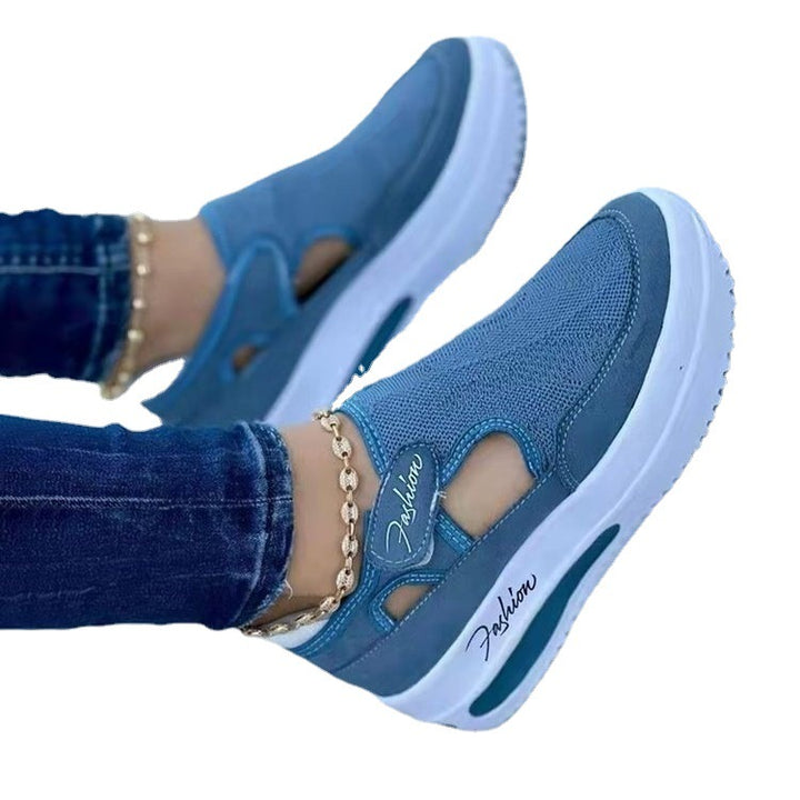 Women's breathable platform sneakers with Velcro and integrated air cushioning Mune Fashion