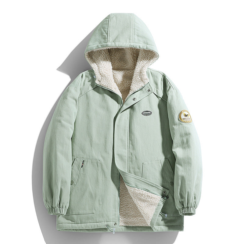 Men's padded canvas parka with Sherpa fleece lining and hood Mune Fashion